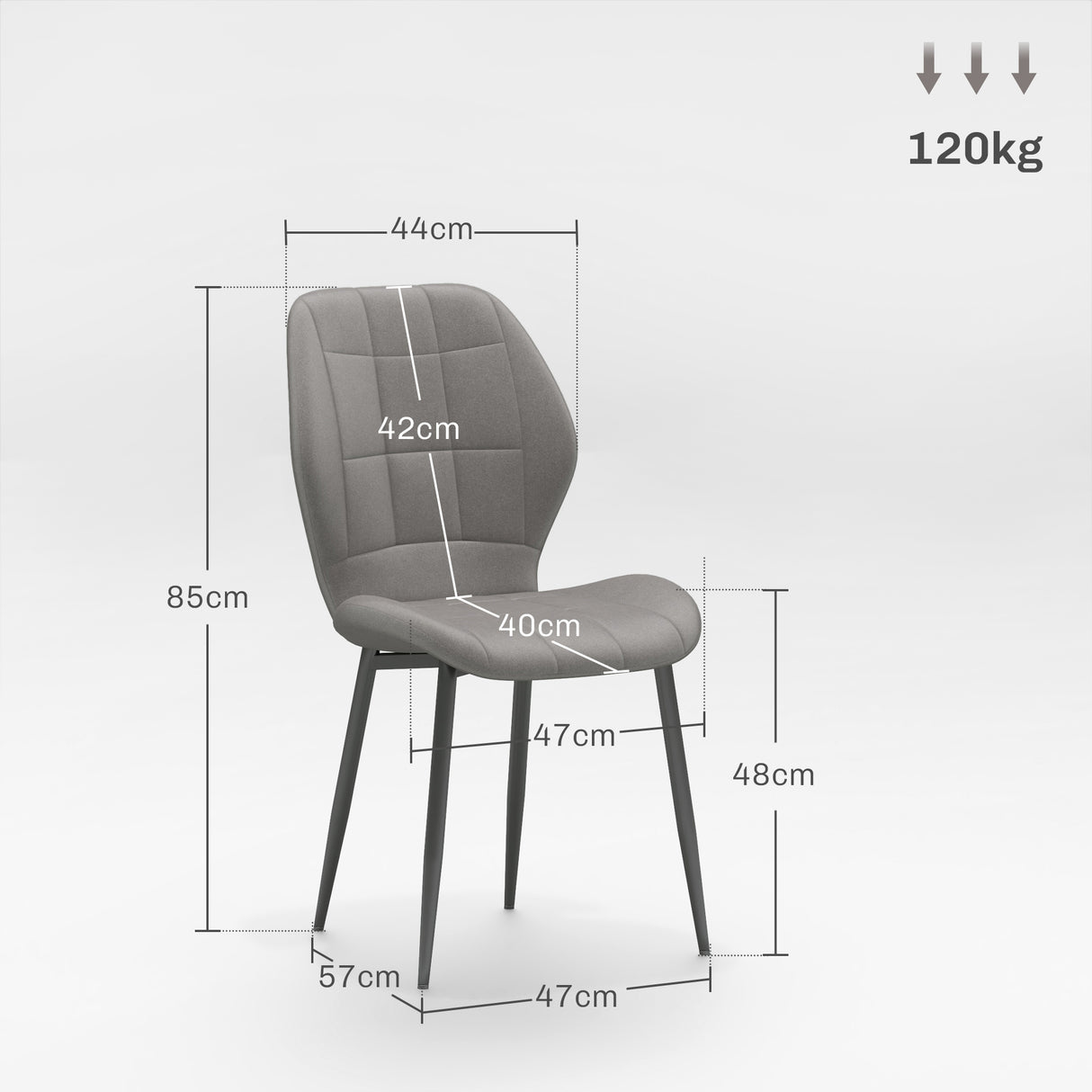 easycomfort easycomfort set di 4 sedie da pranzo moderne per cucina e soggiorno con rivestimento in flanella grigio