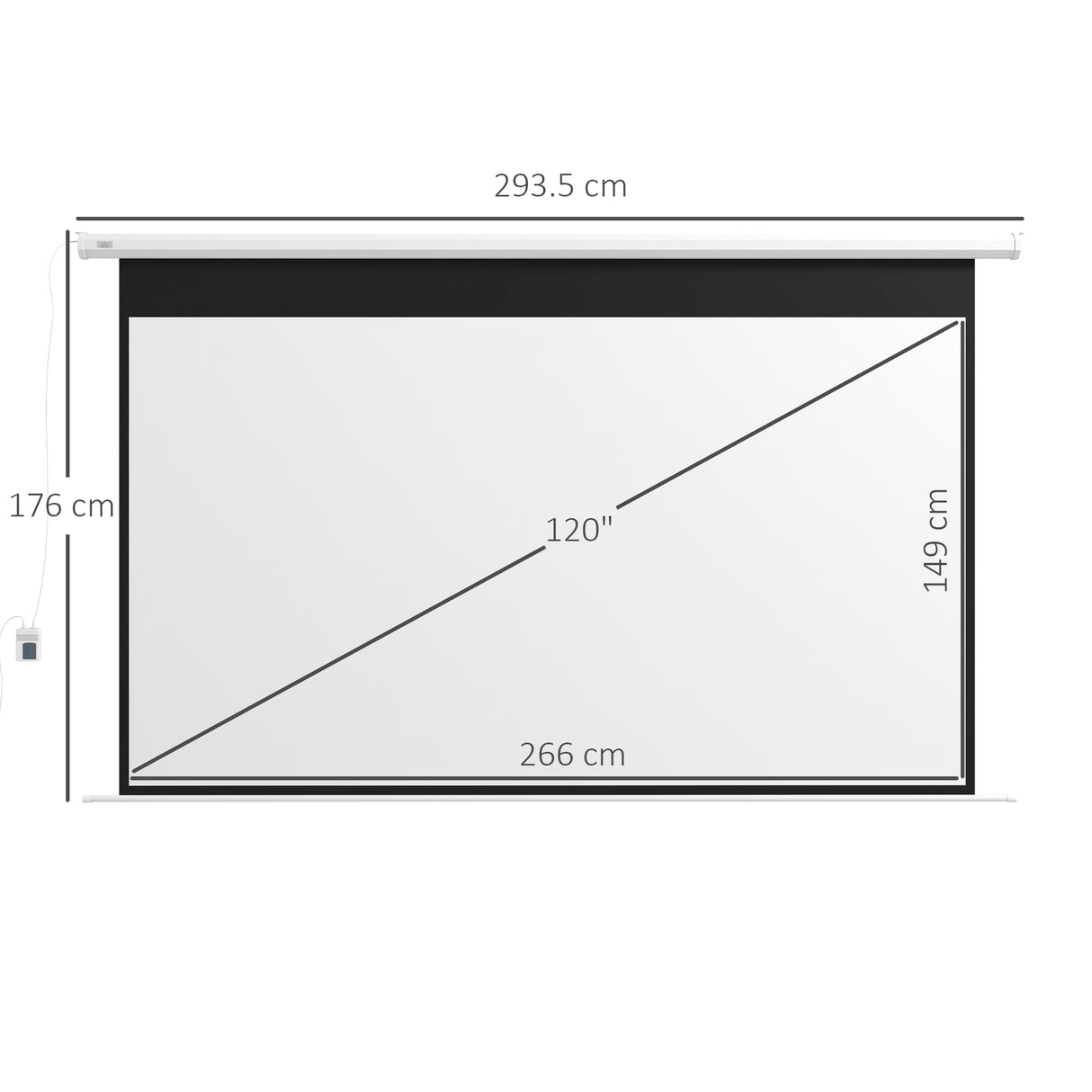 easycomfort easycomfort telo per proiettore 120 169 motorizzato con telecomando fissaggio a muro e soffitto bianco