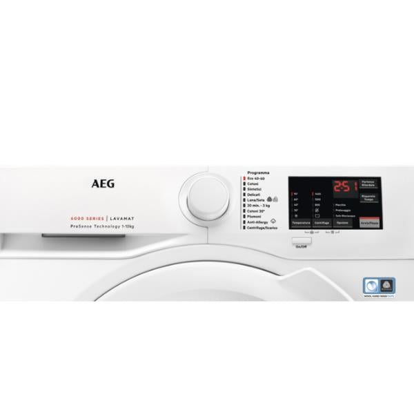 aeg lavatrice 10 kg aeg l6fbi145 classe a 1400 giri motore inverter prosense a libera installazione a847xl597xp636 ean 7332543804566