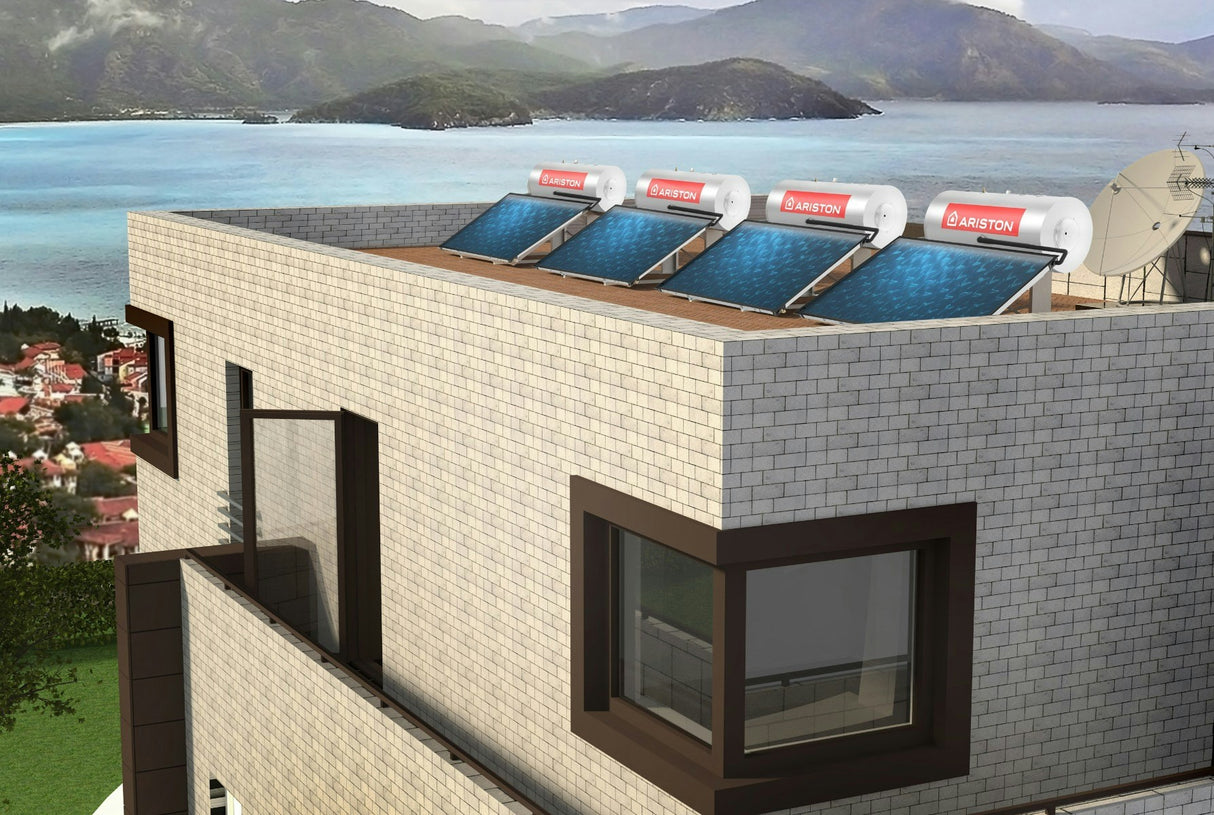 ariston sistema solare termico a circolazione naturale kairos thermo hf 2 200 2 tr installazione a terra