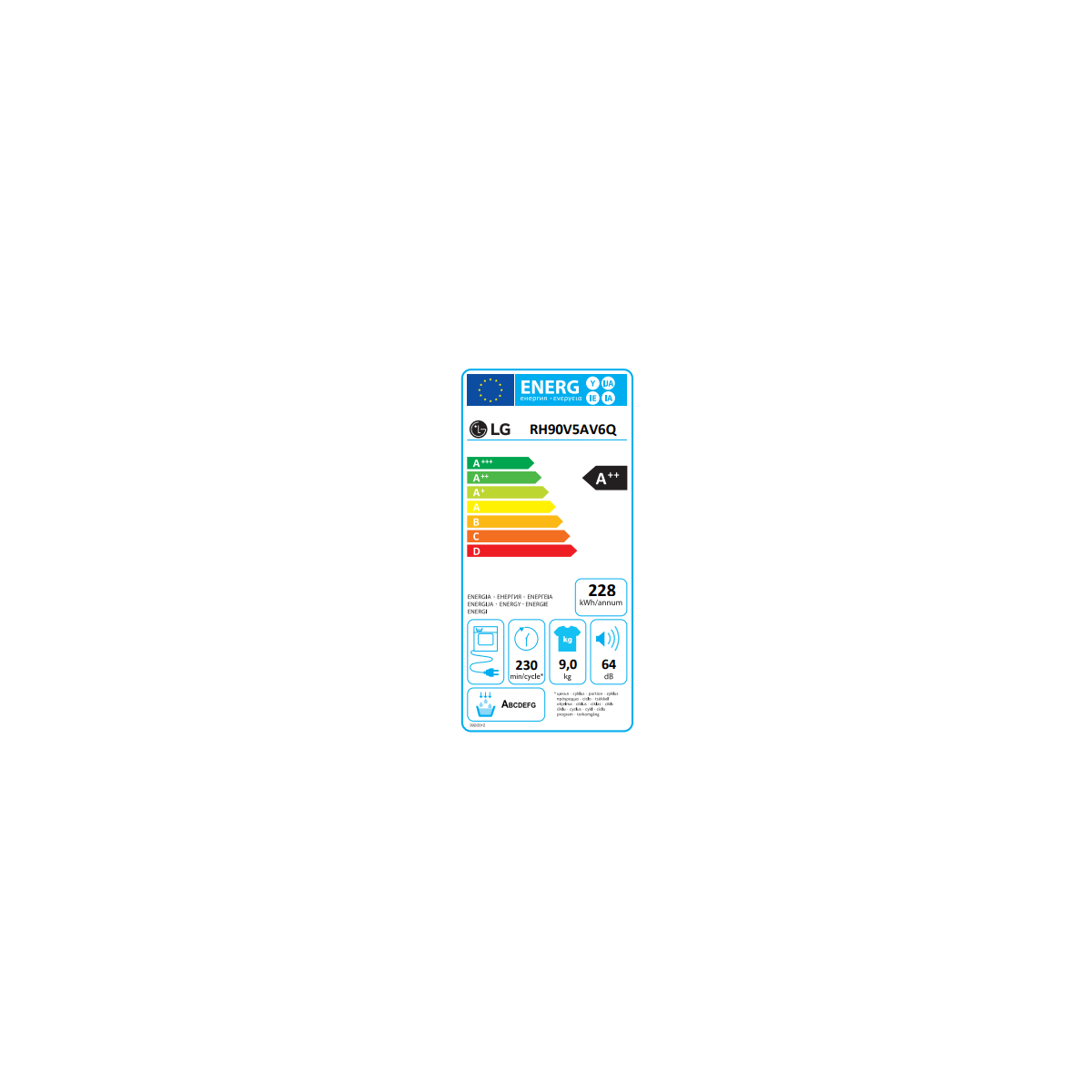 asciugatrice a carica frontale eco hybrid 9 kg lg rh90v5av6q allergy care classe a__