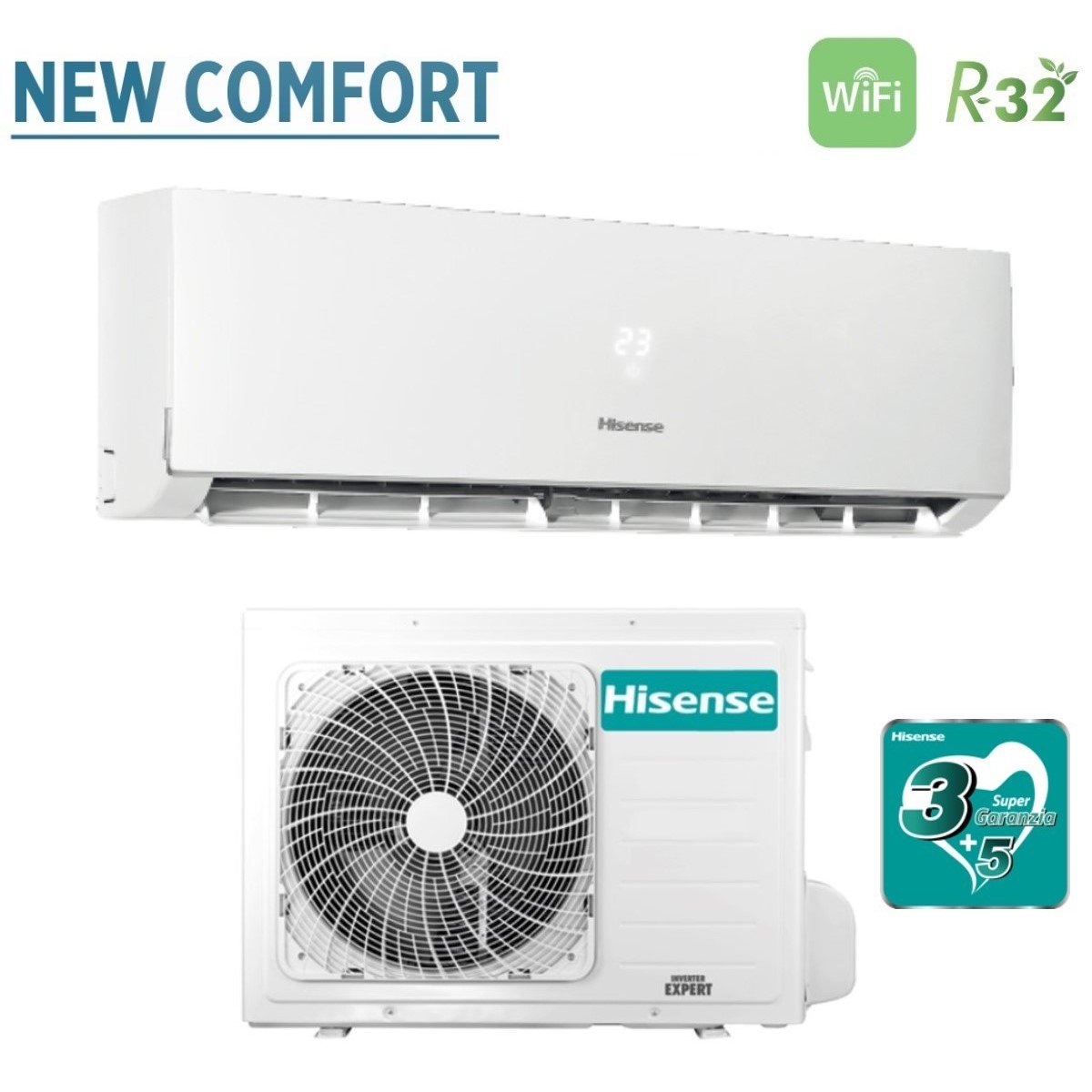 climatizzatore condizionatore hisense inverter serie new comfort 12000 btu dj35ve0a r 32 wi fi integrato classe a__