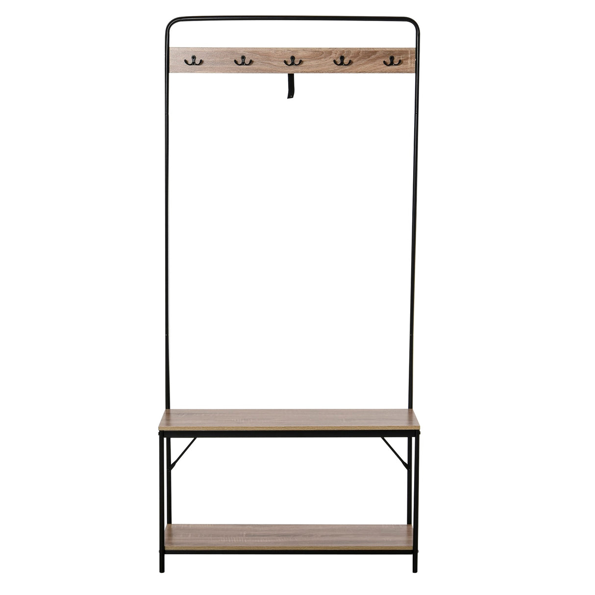 easycomfort easycomfort appendiabiti con panca e scarpiera in stile industriale mobile per ingresso vintage in legno e acciaio nero ean 8054111842228