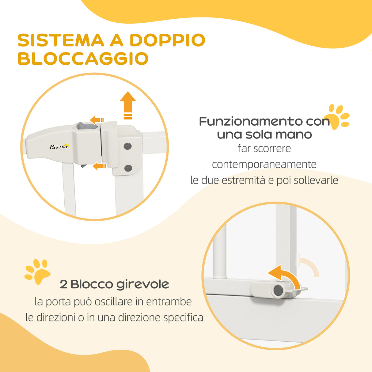 easycomfort easycomfort cancelletto per cani estensibile con 2 blocchi e chiusura automatica in metallo e plastica 74 87x78 cm bianco