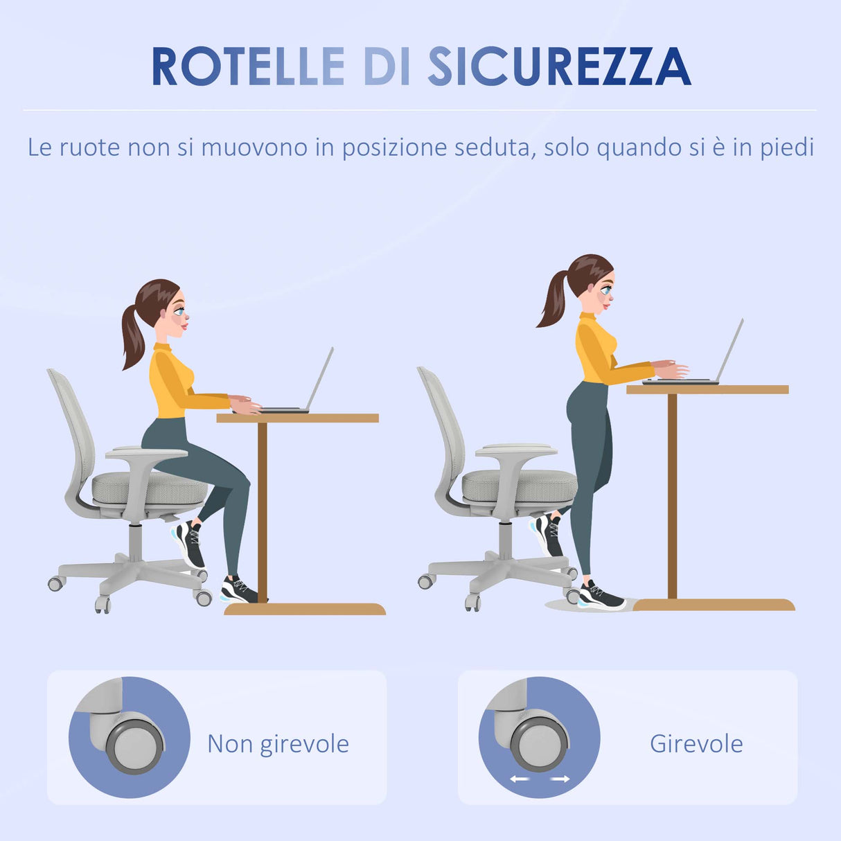 easycomfort easycomfort sedia da ufficio ergonomica e reclinabile ad altezza regolabile con 5 rotelle 55x48x82 5 94 5 cm grigia