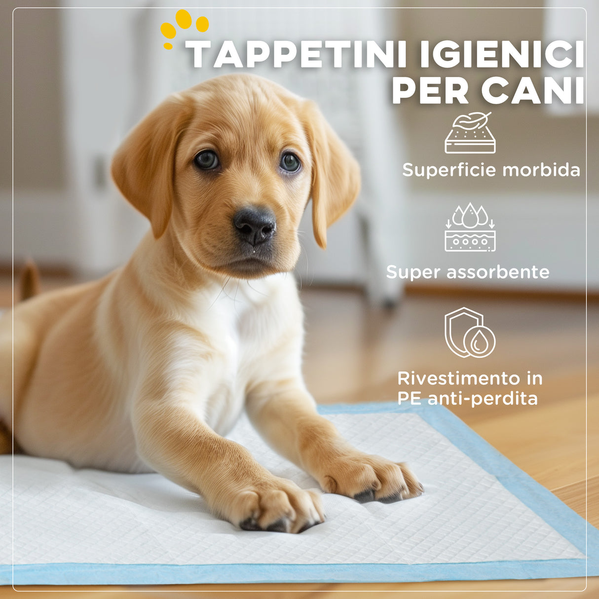 easycomfort easycomfort set 100 tappetini igienici per cani a 6 strati in tessuto non tessuto carta e pe 45x60 cm blu e bianco