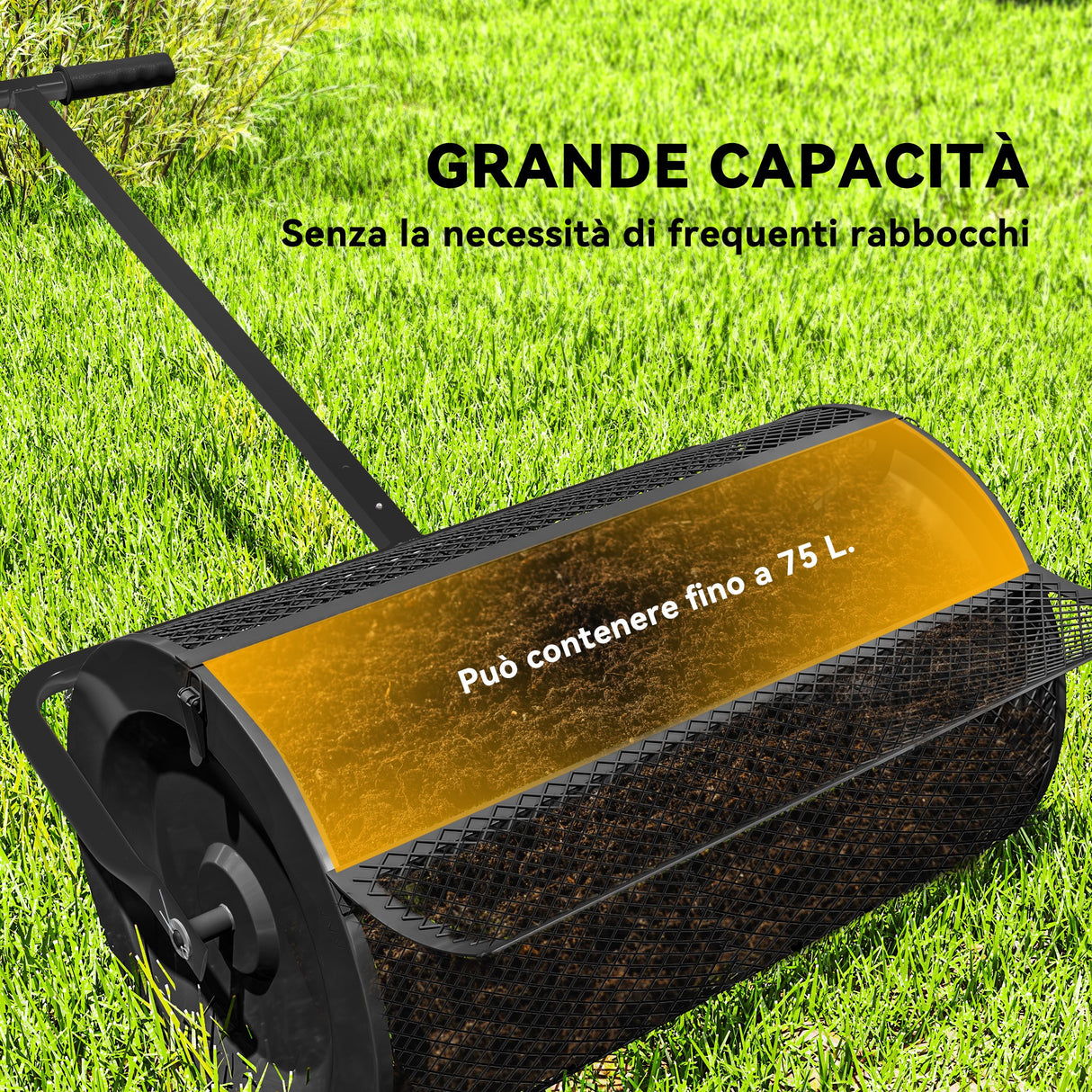 easycomfort easycomfort spandiconcime da 75l in metallo con manico regolabile a t e maniglia imbottita 70x40x112 cm nero