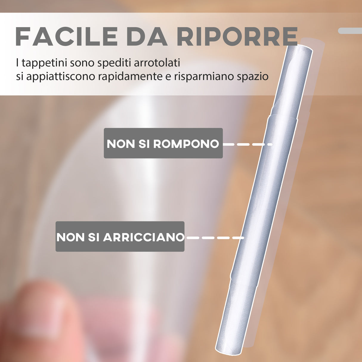 easycomfort easycomfort tappetino per sedia ufficio salvapavimento in plastica 90x120cm trasparente