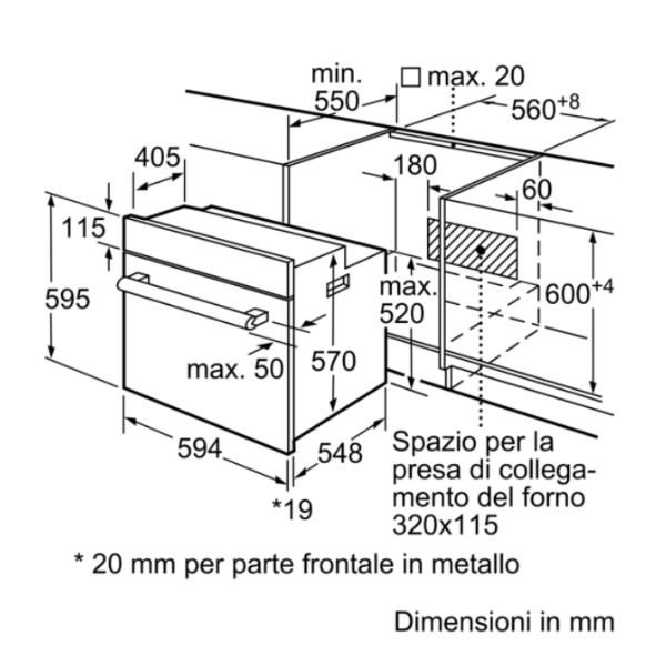 forno elettrico da incasso 66 litri bosch hbf011br0 classe a