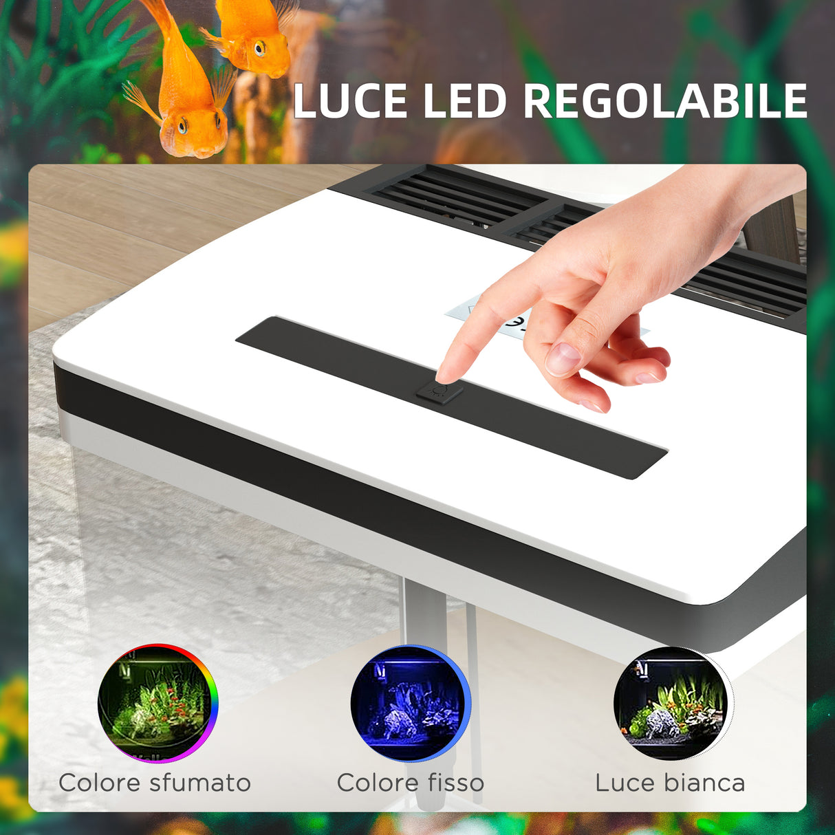 easycomfort easycomfort acquario 28l a illuminazione led con fori di ventilazione e pompa in vetro e abs 38x26x38cm