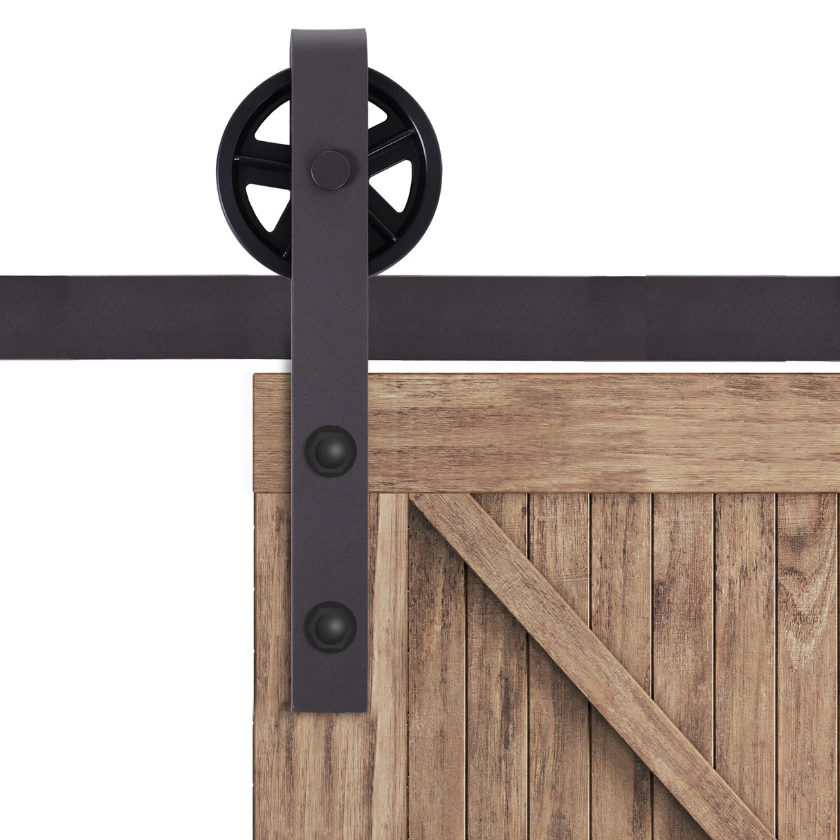 easycomfort easycomfort kit porta scorrevole 100kg max in acciaio con binario ganci fermi viti e bulloni 183x4x0 6 cm