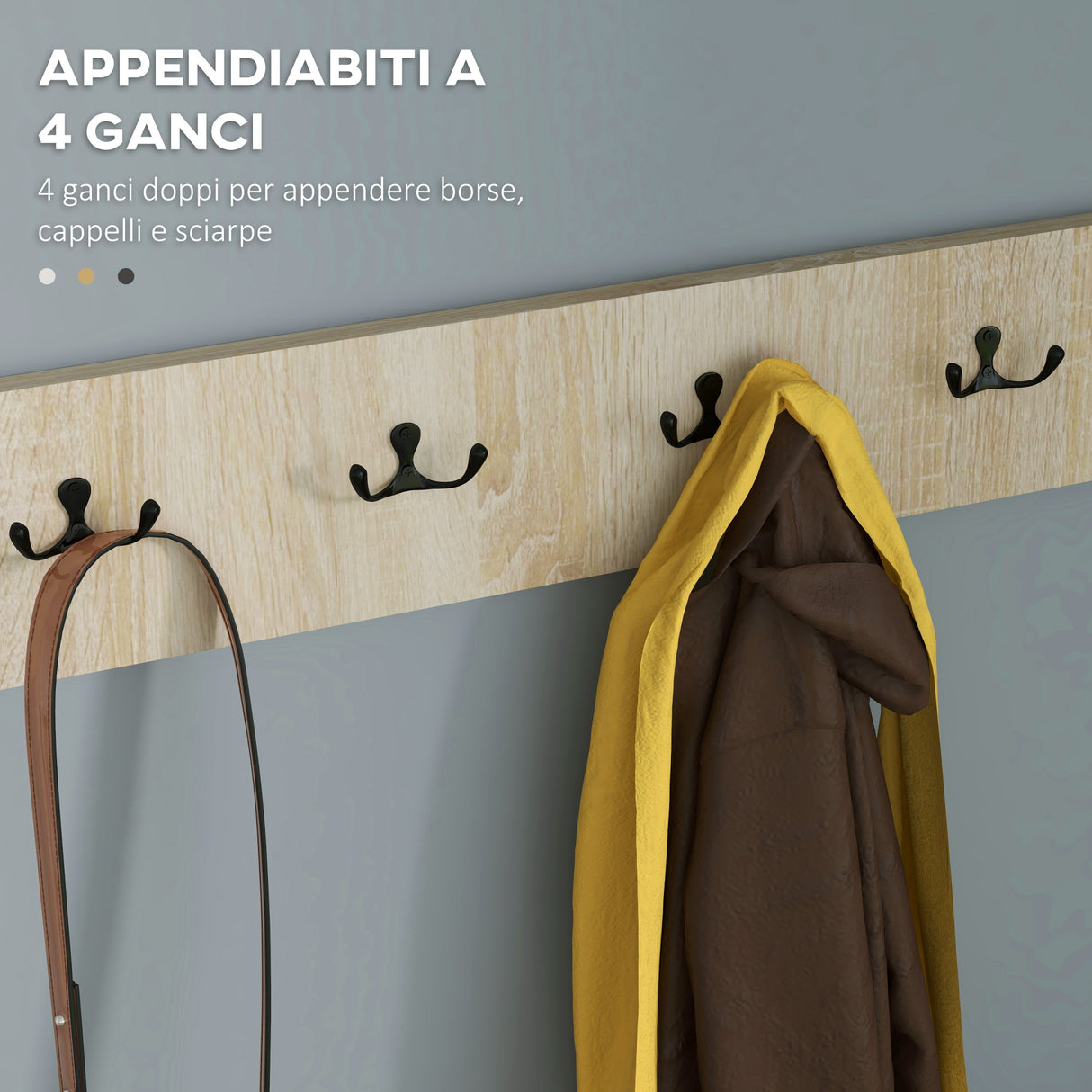 easycomfort easycomfort set da ingresso con attaccapanni a muro 4 ganci scarpiera per 9 scarpe armadietto e specchio