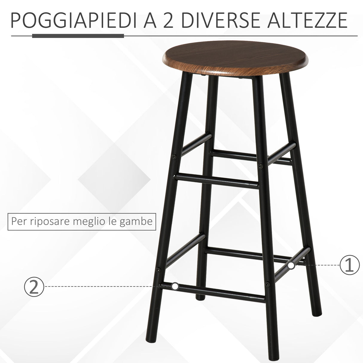 easycomfort easycomfort tavolo alto con 2 sgabelli per cucina soggiorno bar struttura in acciaio con poggiapiedi e mensola ean 8054144130316