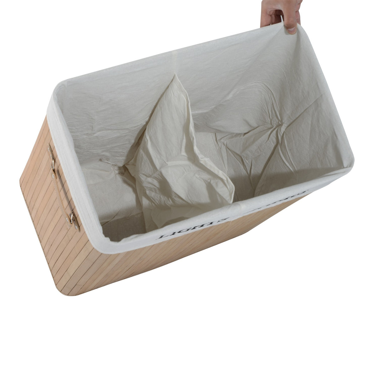 easycomfort easycomfort cesta portabiancheria in bambu con coperchio e fodera rimovibile 52 x 32 x 63cm