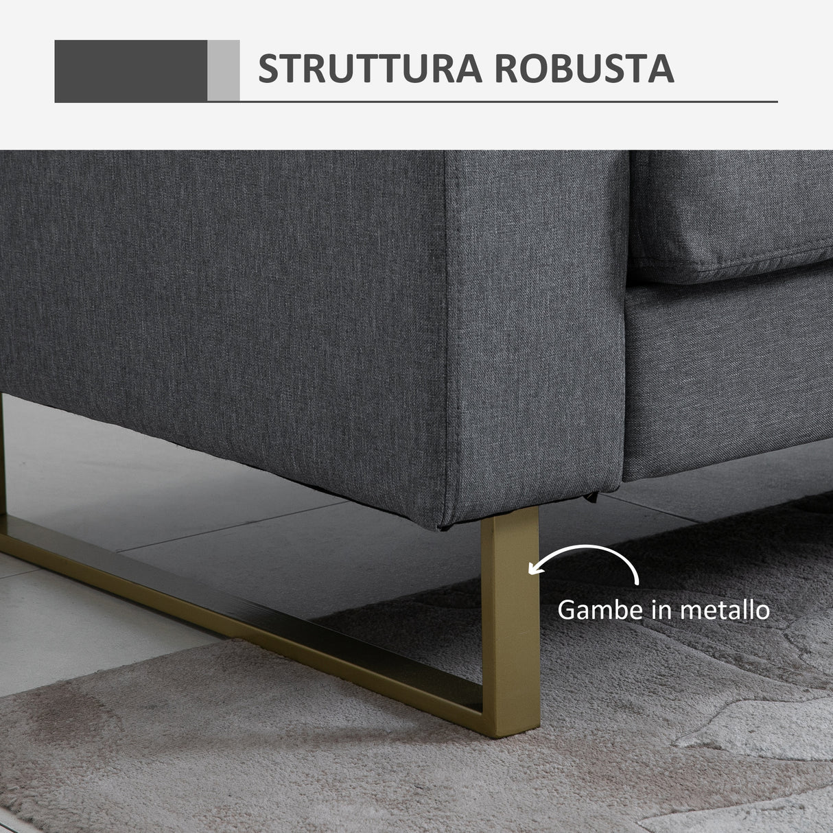 easycomfort easycomfort divano a 3 posti relax salotto con cuscini 200 82 78cm tessuto di lino grigio