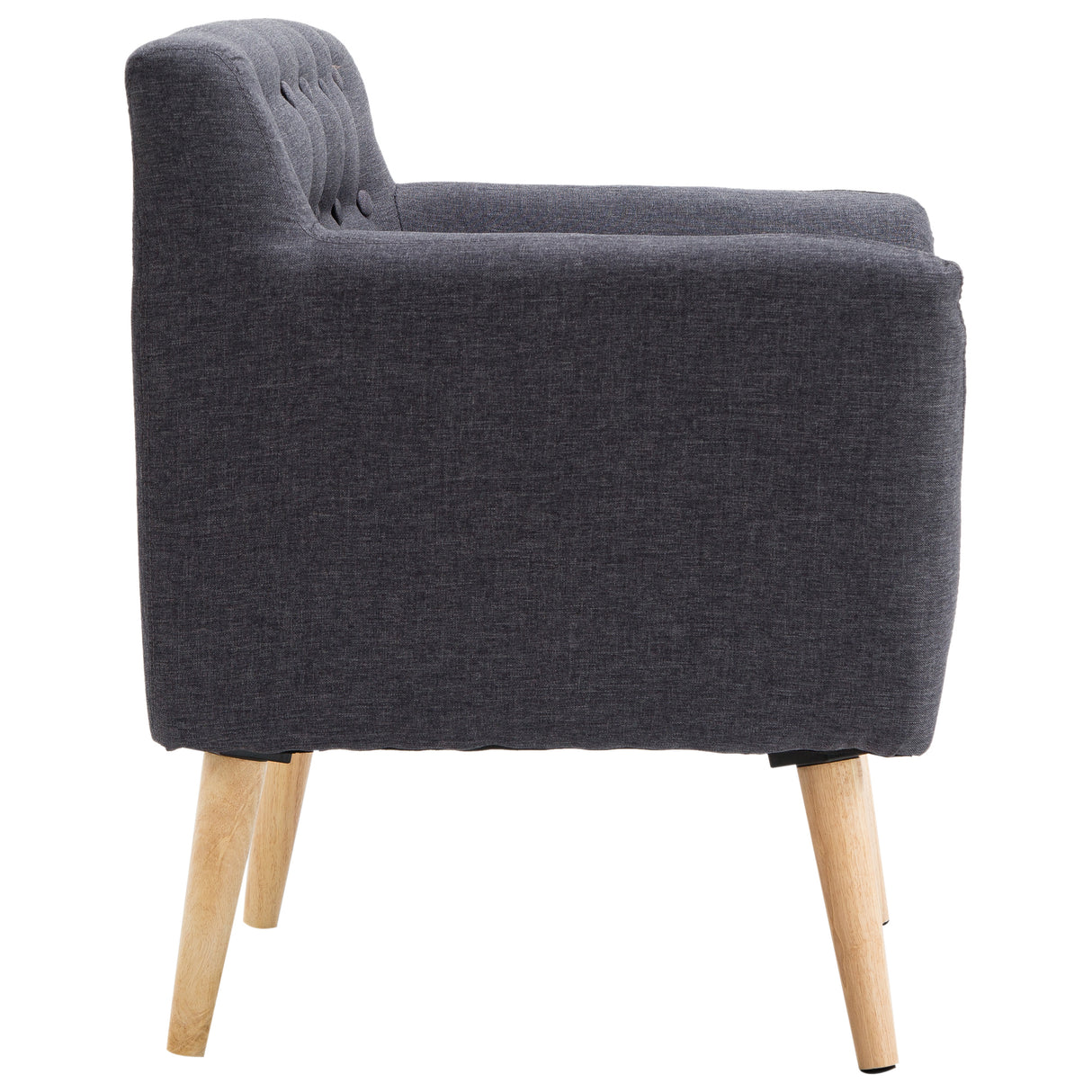 easycomfort easycomfort poltrona imbottita moderna poltroncina da camera soggiorno con braccioli tessuto legno 68 58 5 76cm grigio scuro ean 8055776916040