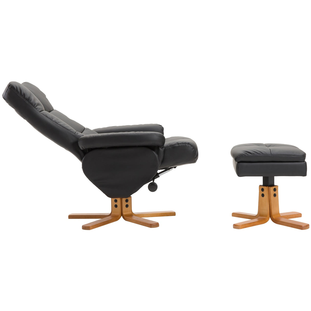 easycomfort easycomfort poltrona sedia relax reclinabile con poggiapiedi in pelle pu nero ean 8054144139883