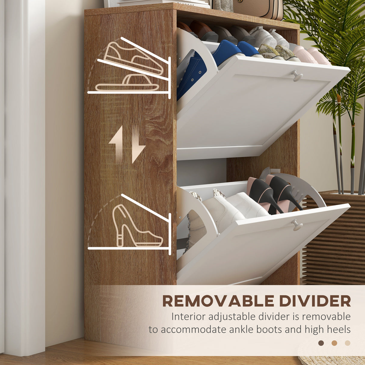 easycomfort easycomfort scarpiera slim con 3 ripiani regolabili a 2 livelli per 12 paia in truciolato e mdf 60x24 5x75 5 cm