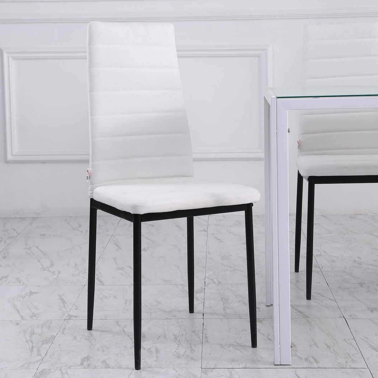 easycomfort easycomfort set 4 sedie imbottite per soggiorno o sala da pranzo sedie da cucina moderne in metallo e tessuto bianco