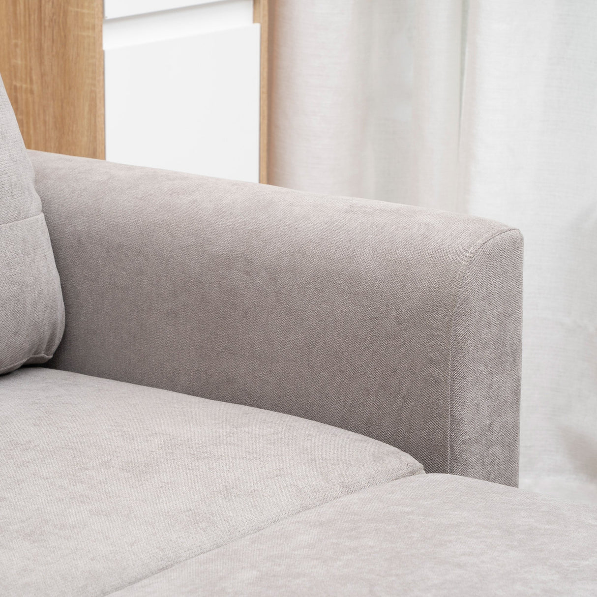 easycomfort easycomfort divano letto 3 posti con chaise longue contenitore in tessuto 217x134x85cm grigio