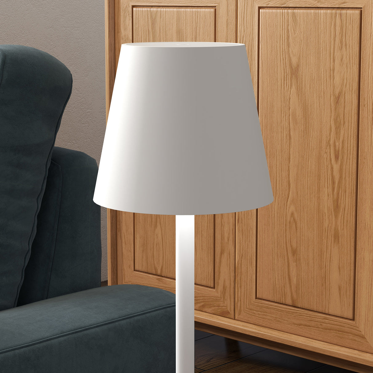 easycomfort easycomfort lampada da tavolo portatile in acrilico e metallo da 3600mah con cavo di ricarica 11 2x36 5 cm bianco