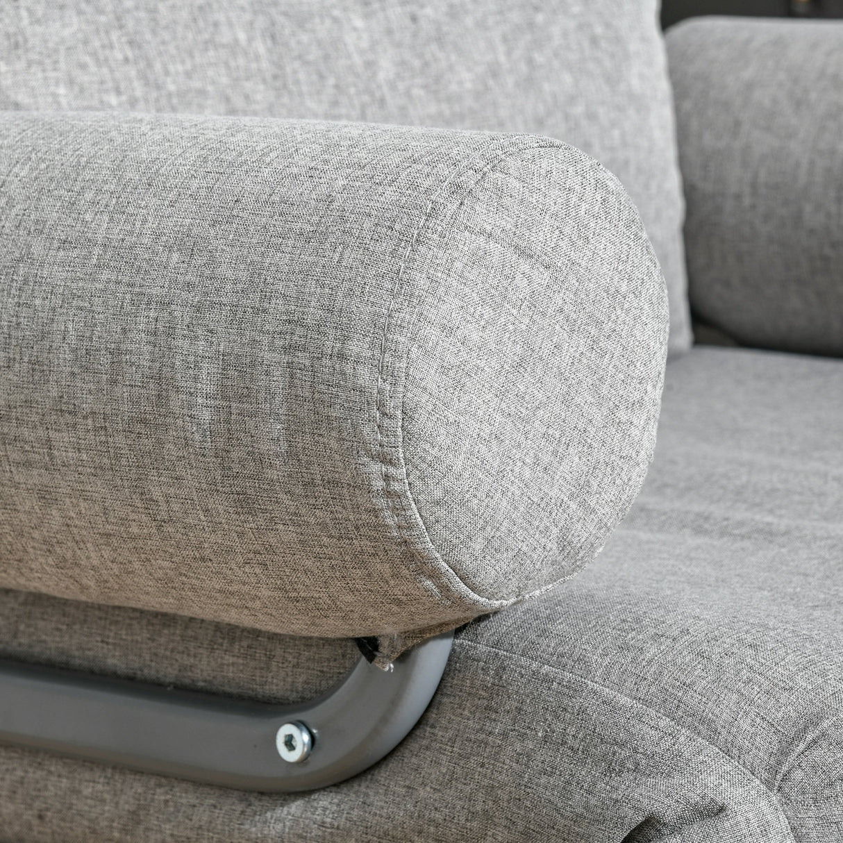 easycomfort easycomfort poltrona letto singolo con schienale reclinabile 5 livelli con cuscino extra tessuto e metallo 73x74x81cm grigio