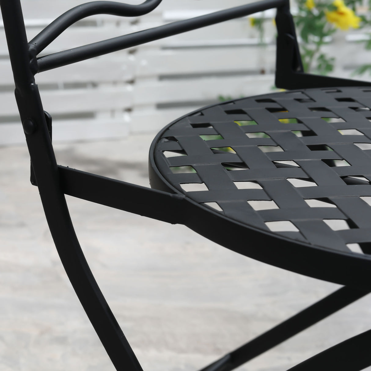 easycomfort easycomfort set da giardino 3 pezzi con mosaico tavolino e 2 sedie pieghevoli verde
