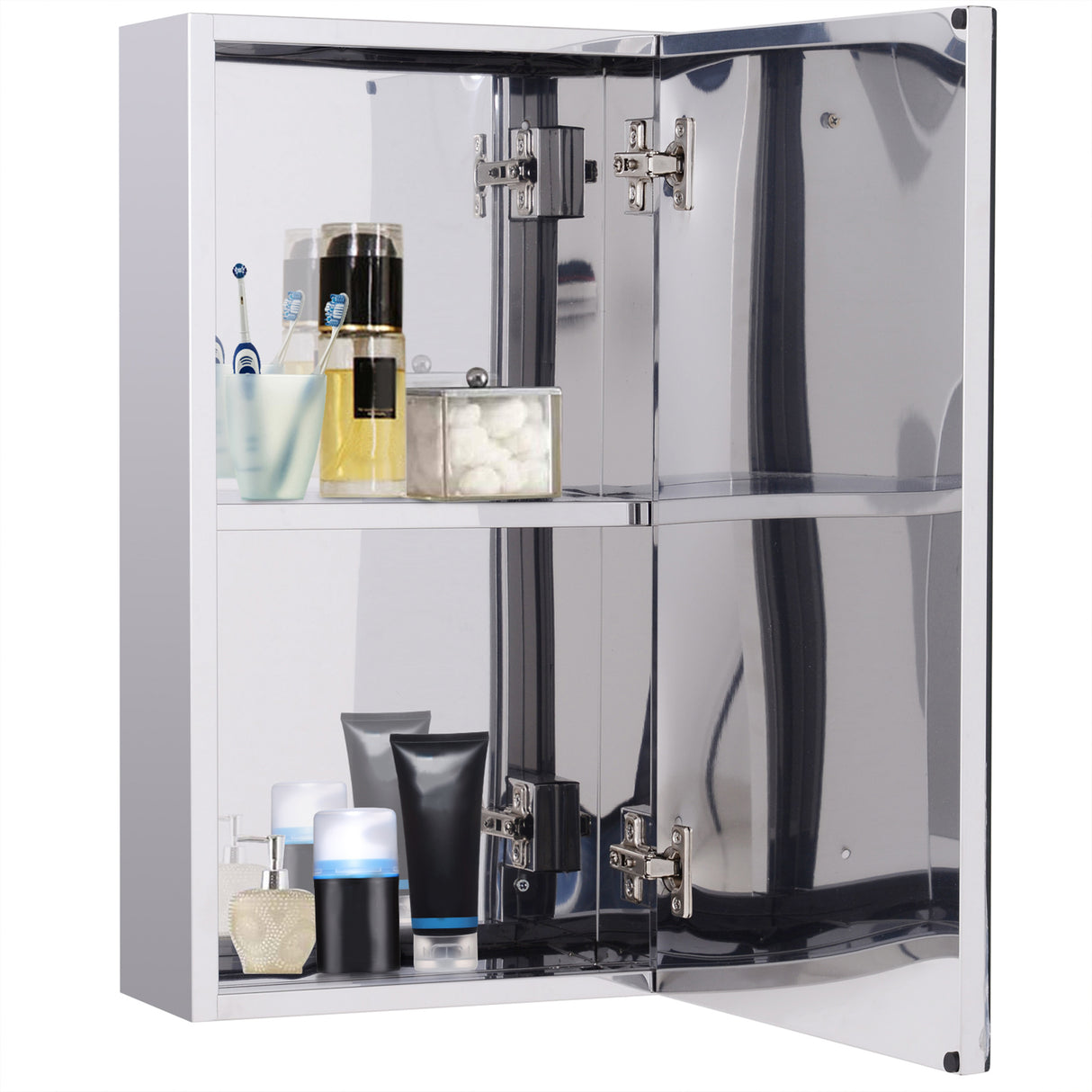 immagine-8-easycomfort-easycomfort-specchiera-bagno-in-acciaio-con-anta-e-vano-contenitore-a-2-ripiani-55x14x30cm