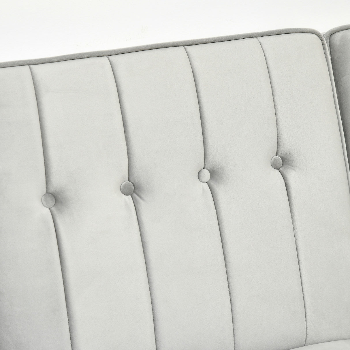 easycomfort easycomfort divano letto 3 posti con poggiapiedi e schienale reclinabile rivestimento velluto e seduta imbottita 218x85x86 cm grigio chiaro
