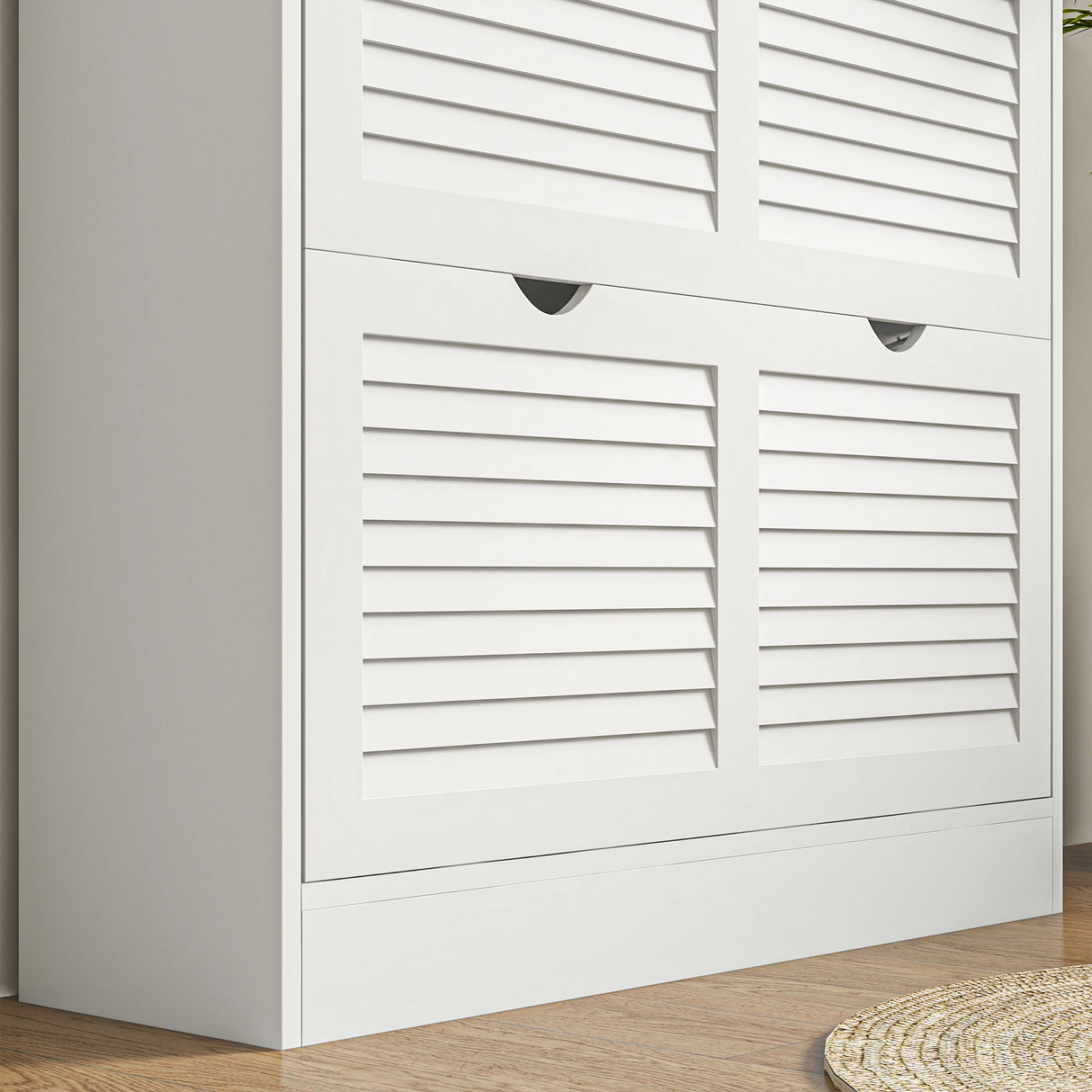 easycomfort easycomfort mobile scarpiera salvaspazio in legno per 16 paia di scarpe con 2 ante a ribalta 81 5x25x83cm bianco