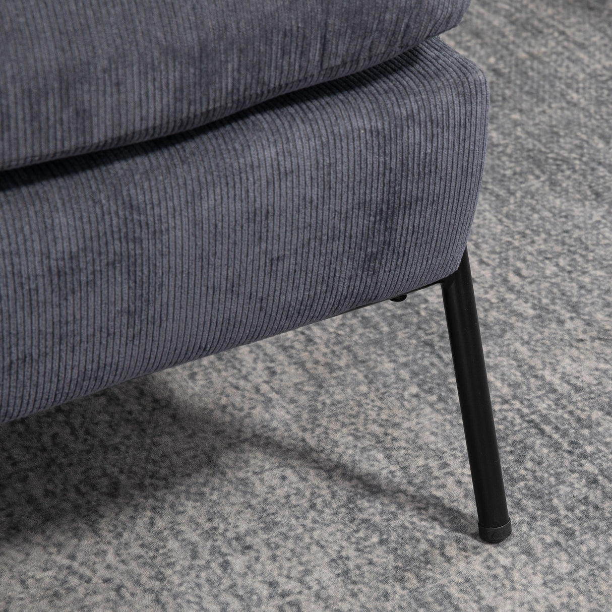 easycomfort easycomfort poltrona relax reclinabile con pouf poggiapiedi in velluto a costine grigio