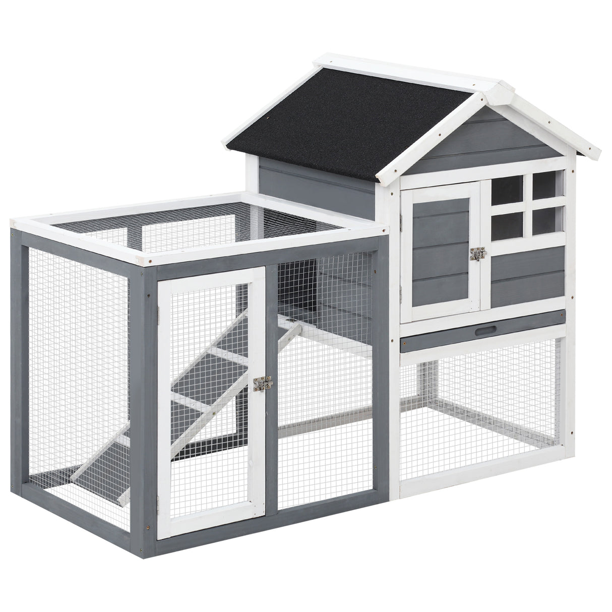 immagine-1-easycomfort-easycomfort-gabbia-per-conigli-porcellini-dindia-e-roditori-da-esterno-in-legno-grigio-e-bianco-122x62-6x92cm-ean-8055776912349