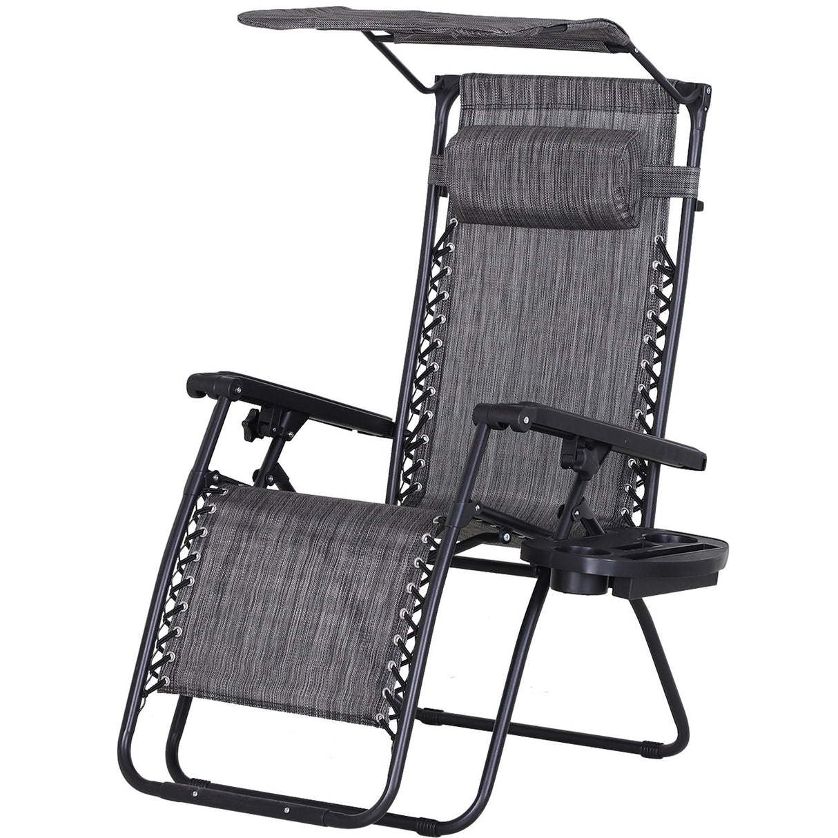 immagine-1-easycomfort-easycomfort-sedia-sdraio-da-giardino-zero-gravity-con-tettuccio-e-portabicchieri-grigio-ean-8054144130446