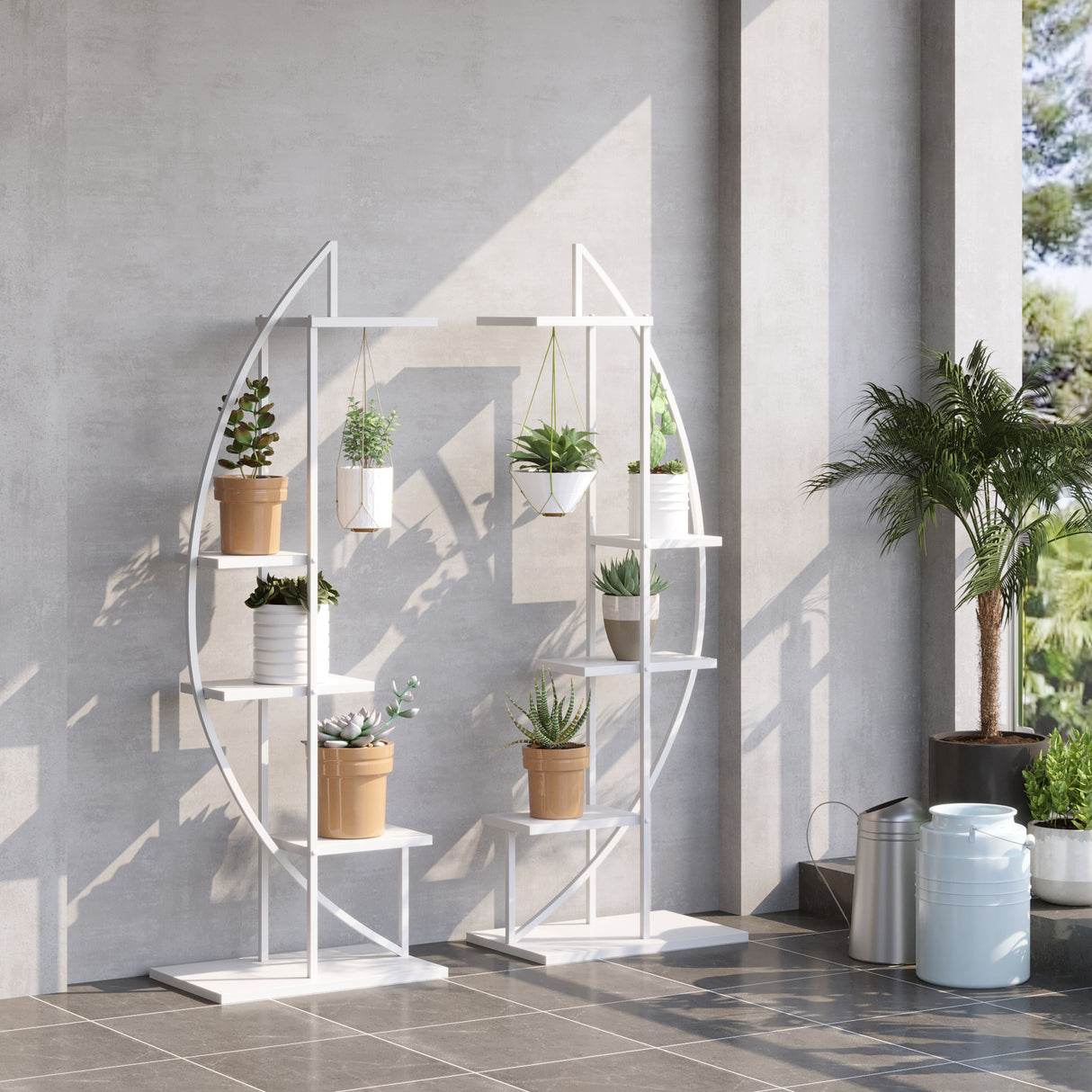 immagine-2-easycomfort-easycomfort-fioriera-in-metallo-a-5-ripiani-2-pezzi-per-interni-ed-esterni-53x33x154cm-bianco