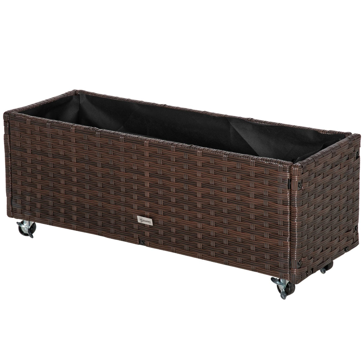 immagine-2-easycomfort-easycomfort-fioriera-rialzata-in-rattan-sintetico-con-4-ruote-bloccabili-94-5x31x36cm-grigio