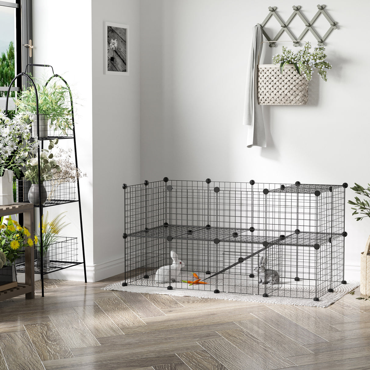 immagine-2-easycomfort-easycomfort-recinto-in-metallo-per-piccoli-animali-domestici-con-36-pannelli-di-metallo-da-montare-secondo-forma-e-configurazione-che-preferisci-e-con-porta-ean-8054111843362