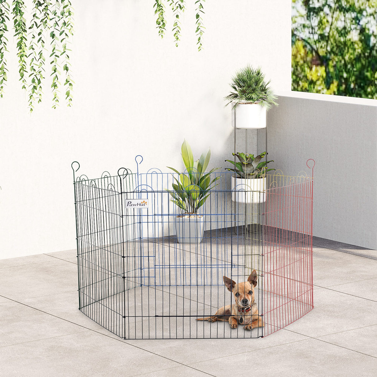 immagine-2-easycomfort-easycomfort-recinto-per-cani-e-cuccioli-6-pannelli-in-filo-metallico-colorato-box-per-animali-esterno-120x60cm-ean-8054111841290