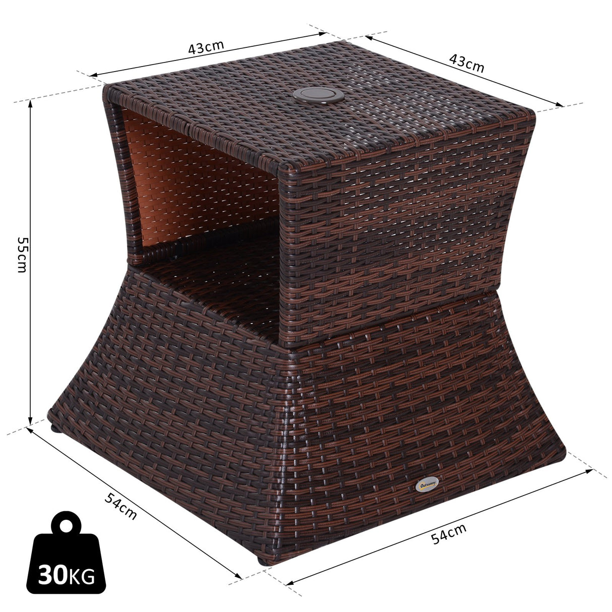 immagine-2-easycomfort-easycomfort-tavolino-da-esterno-in-rattan-con-foro-per-ombrellone-marrone-54x54x55cm-ean-8054144135755