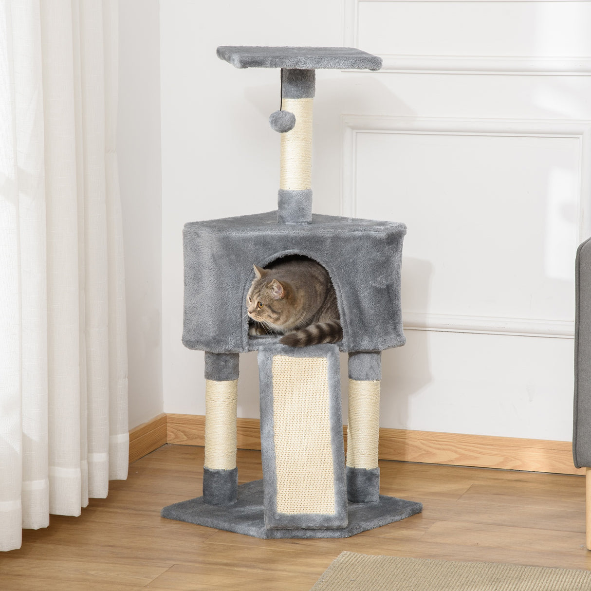 immagine-2-easycomfort-easycomfort-tiragraffi-ad-albero-per-gatti-fino-5-kg-rivestimento-corda-sisal-e-peluche-con-cuccia-grigio-40x40x98cm-ean-8054111843218