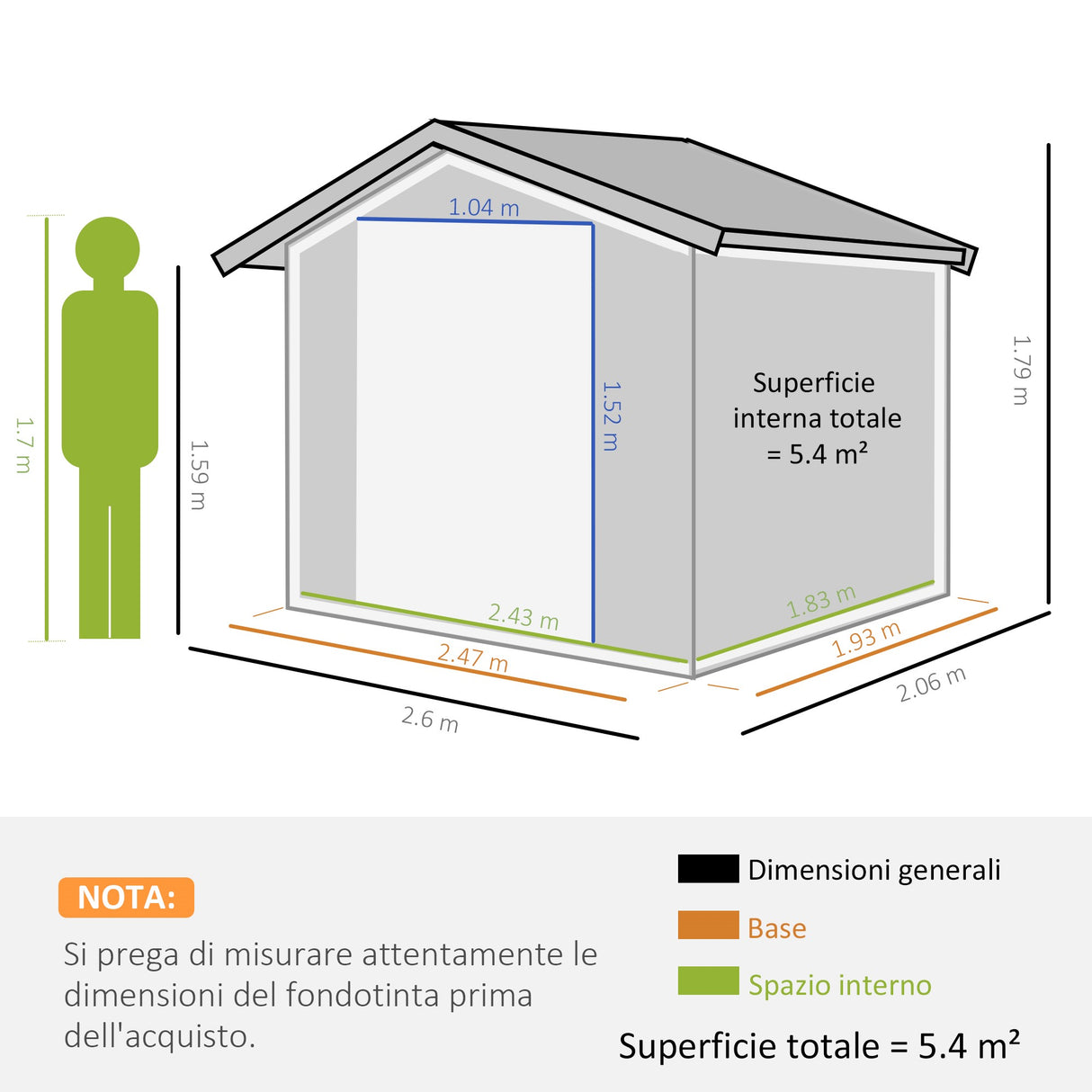 immagine-3-easycomfort-easycomfort-casetta-da-giardino-porta-utensili-in-lamiera-di-acciaio-con-porte-scorrevoli-260x206x179-cm-verde