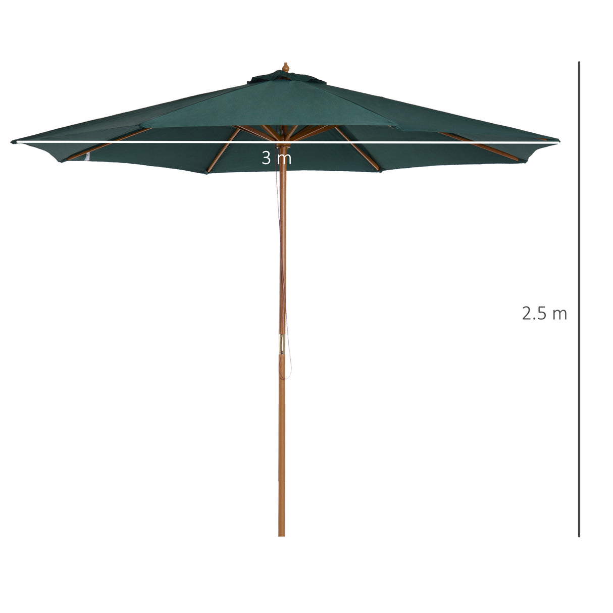immagine-3-easycomfort-easycomfort-ombrellone-da-giardino-3x2-5-m-con-apertura-a-corda-8-stecche-in-legno-e-poliestere-verde-scuro