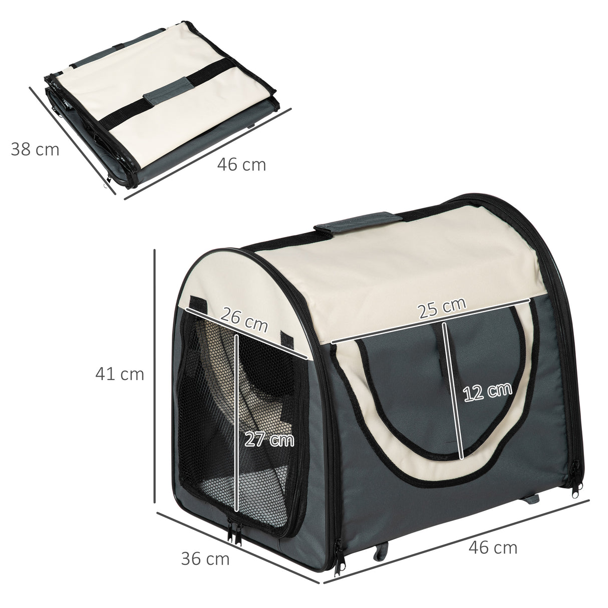 immagine-3-easycomfort-easycomfort-trasportino-per-animali-domestici-pieghevole-in-oxford-con-cuscino-rimovibile-lavabile-e-borsa-per-trasporto-grigio-scuro-ean-8054111841047