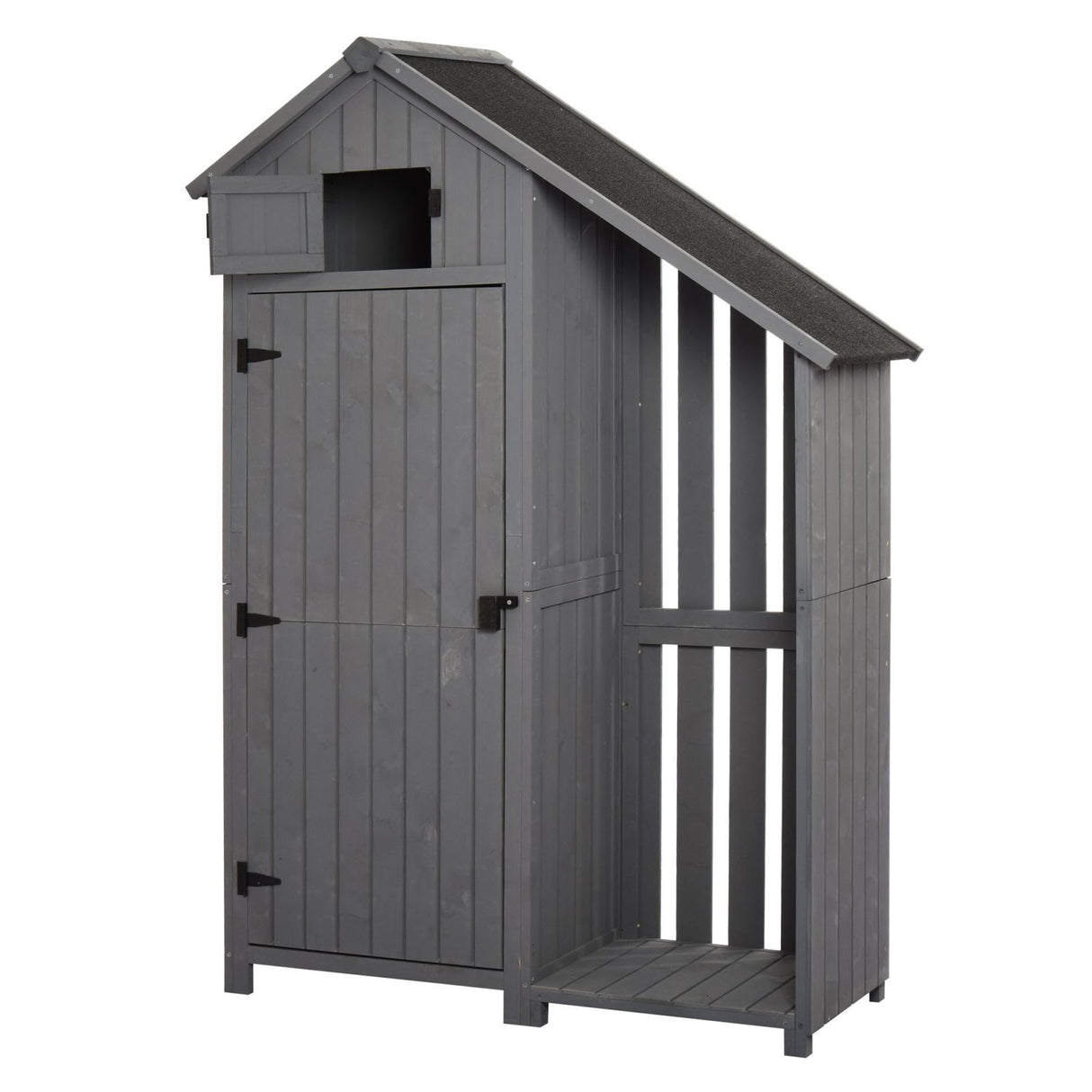 immagine-5-easycomfort-easycomfort-casetta-porta-attrezzi-da-giardino-in-legno-di-abete-impermeabile-con-ripiani-e-legnaia-grigia-129x51-5x180cm-ean-8055776911342