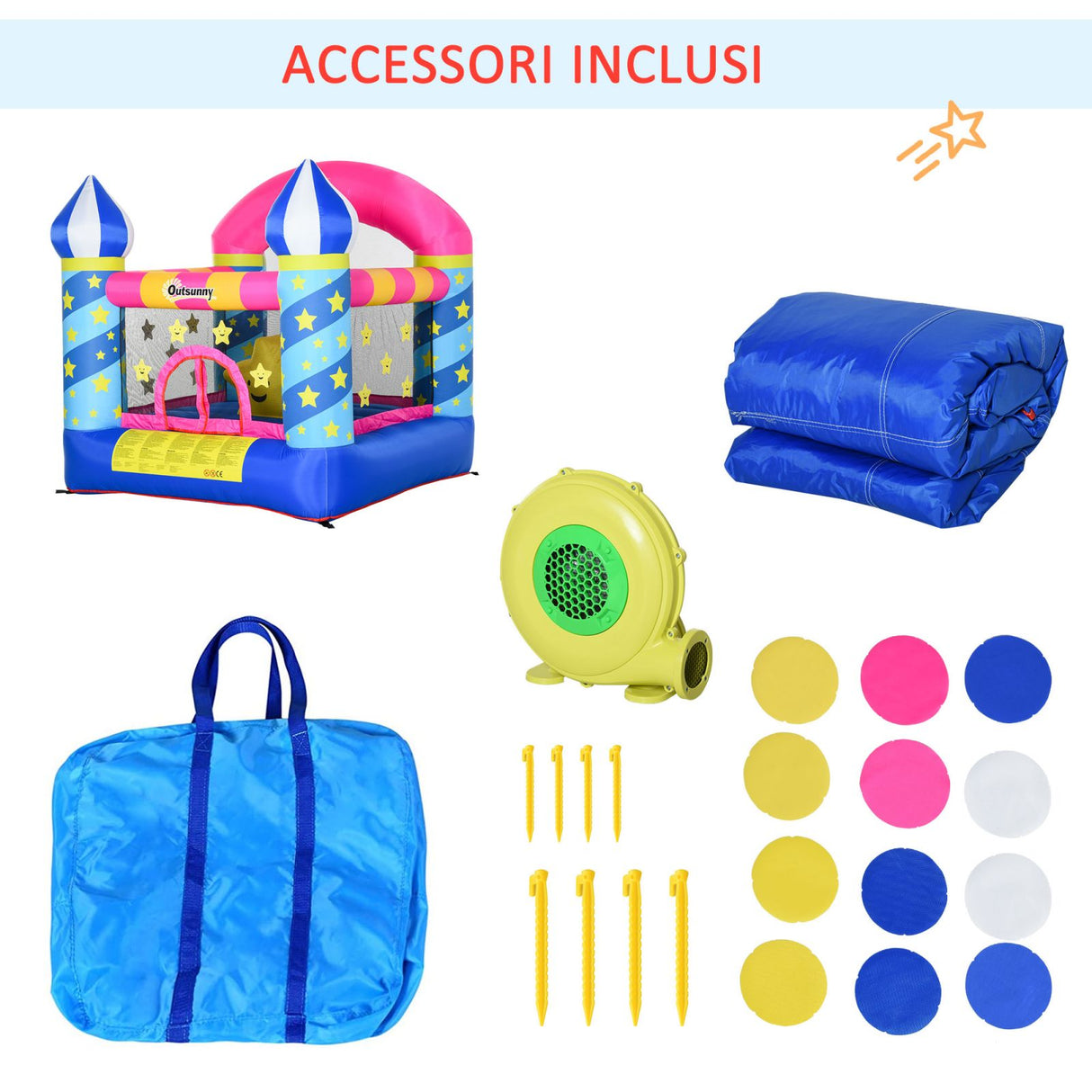 immagine-5-easycomfort-easycomfort-castello-gioco-gonfiabile-gigante-per-bambini-3-8-anni-colorato-e-con-gonfiatore-195x195x215cm-ean-8055776914787