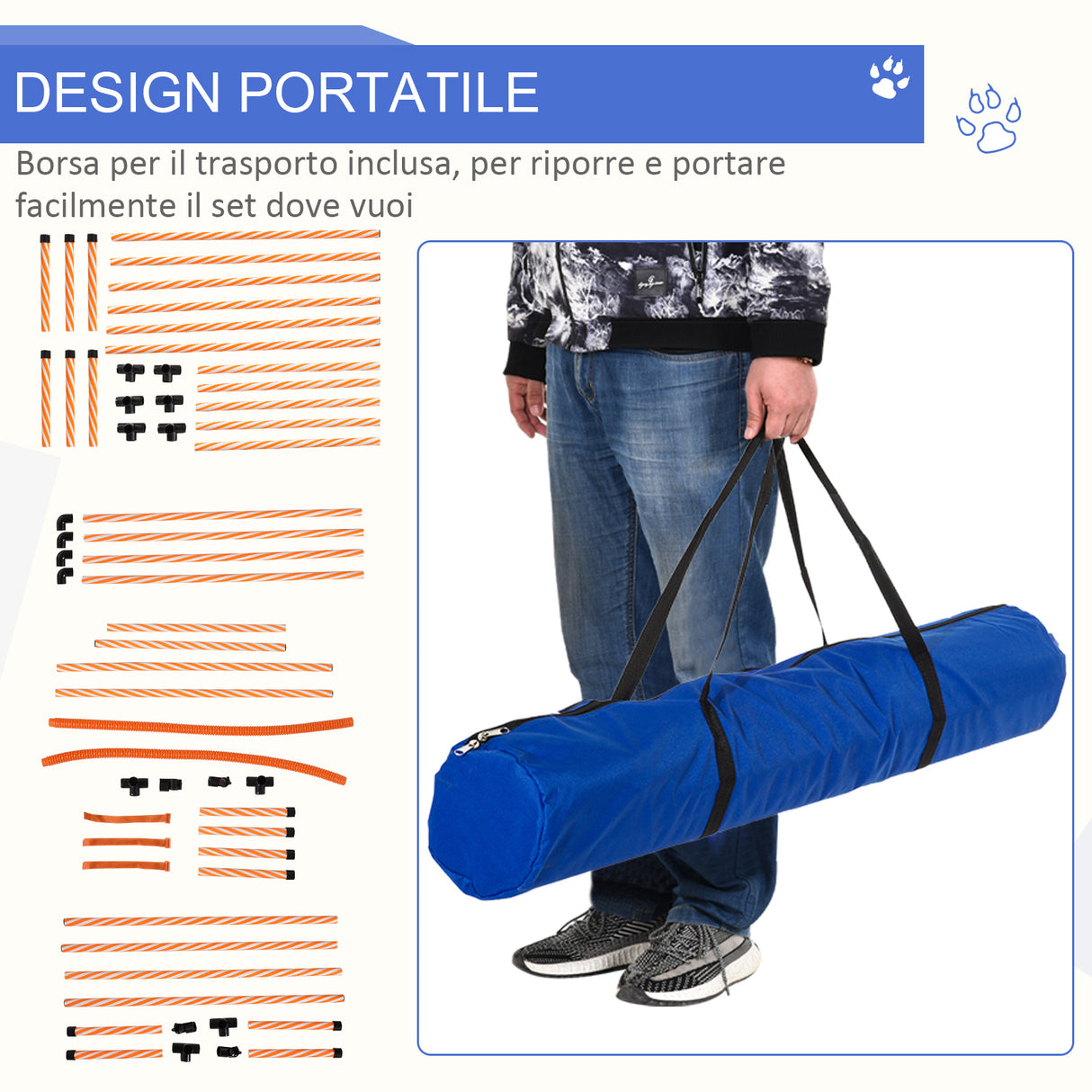 immagine-6-easycomfort-easycomfort-set-agility-dog-per-addestramento-cani-con-slalom-ostacoli-regolabili-fischietto-e-sacca-di-trasporto
