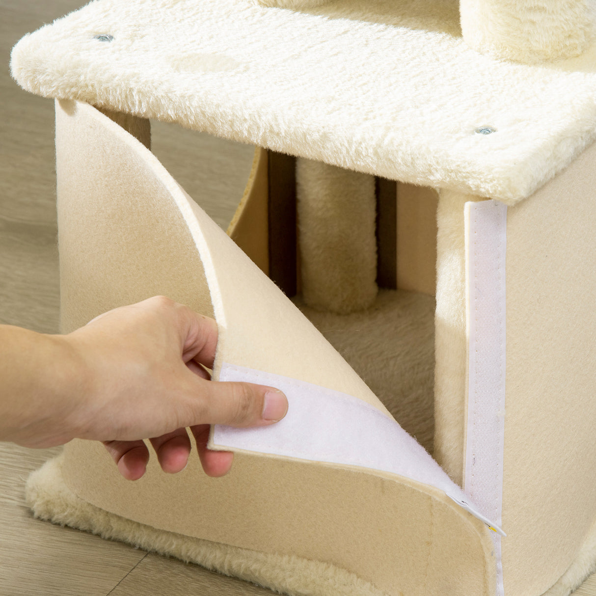 immagine-8-easycomfort-easycomfort-albero-tiragraffi-per-gatti-con-tappetino-e-pali-in-sisal-casetta-sfoderabile-e-lettino-60x30x83cm-beige
