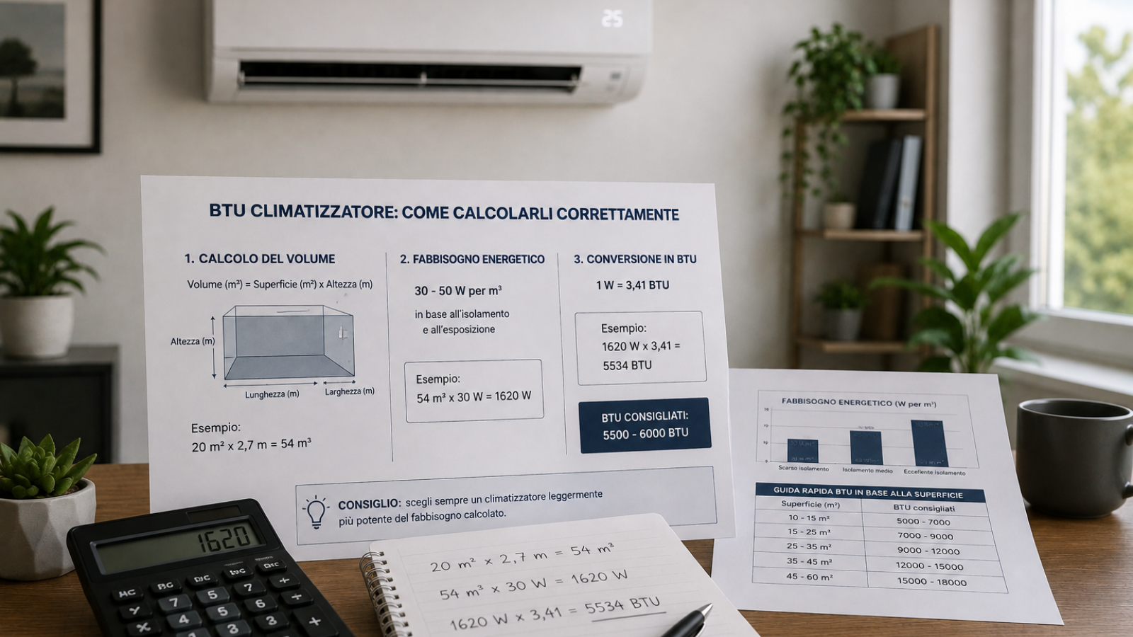 BTU climatizzatore: come calcolarli correttamente