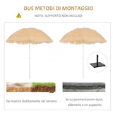 easycomfort easycomfort ombrellone stile hawaiano con frange impermeabile o160cm