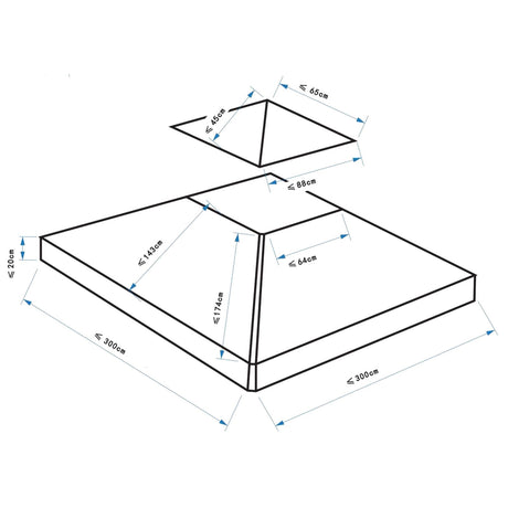 easycomfort easycomfort tetto di ricambio per gazebo da giardino doppio tetto 3x3m