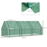 easycomfort easycomfort serra da giardino per piante con telo in pe telaio in acciaio 270x90x90cm verde